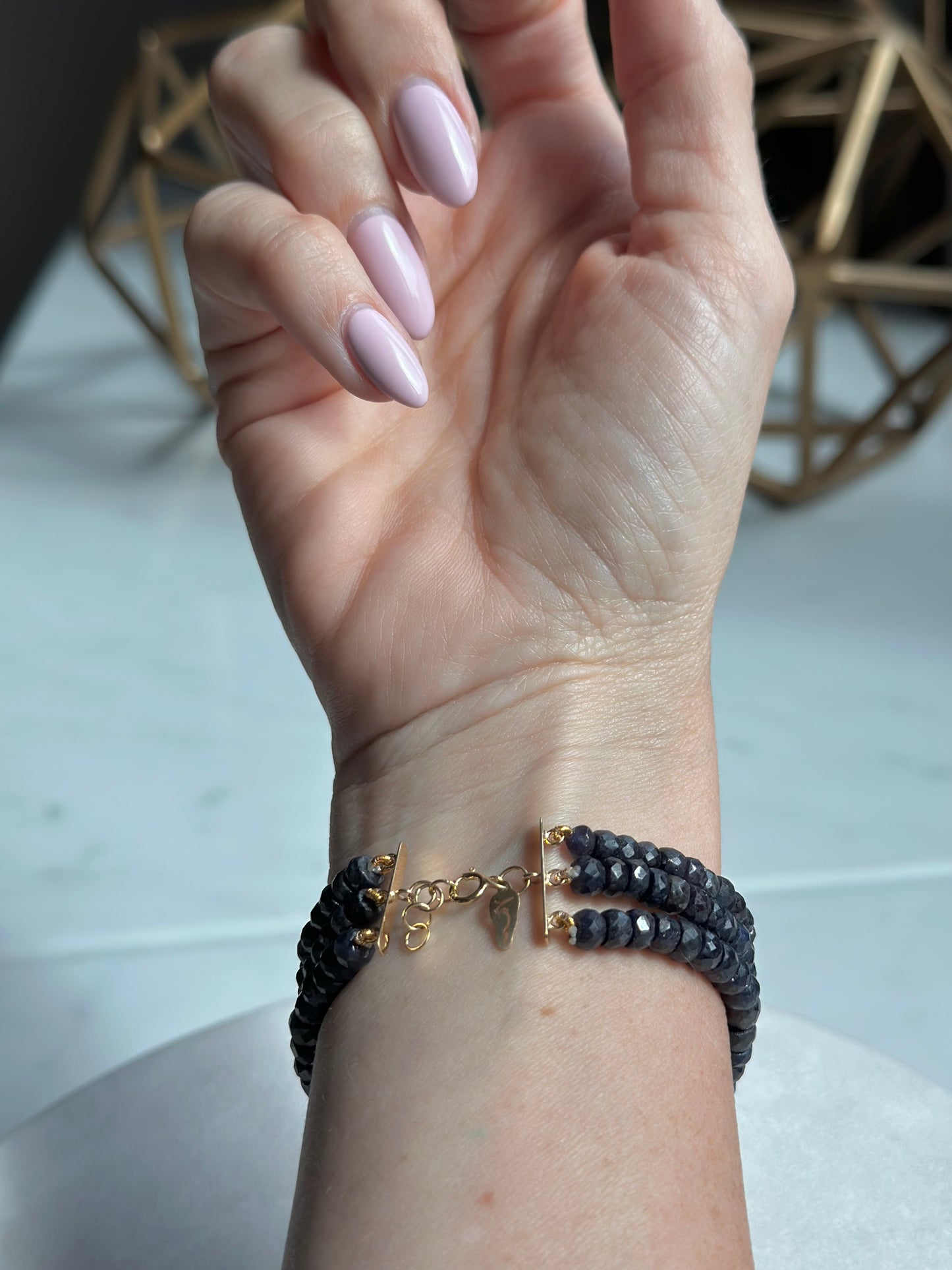 Triple chain sapphire bracelet